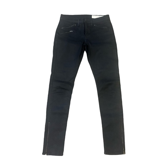 Rag and Bone black moto style skinny jeans size 26